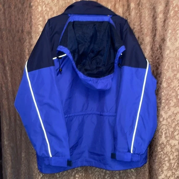 NWT TRI-MOUNTAIN MENS Blue & Black Hooded Jacket.  Size Medium - Picture 2 of 11